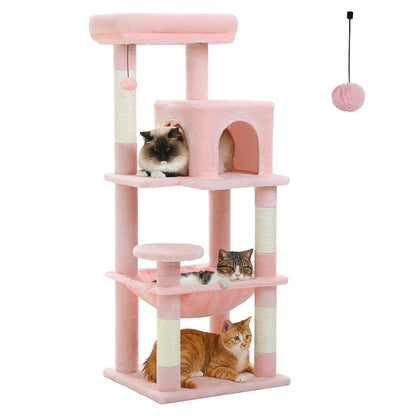 Multi-Level Indoor Cat Tree – Large Cat Tower with Sisal Scratching Posts, Spacious Condo, Toys & Scratcher – Available in 6 Colors