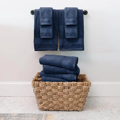 6 Piece Cotton Bath Towel Set Luxury Soft Fade Resistant Low Linting Machine Washable Hotel Quality Towels Home Bathroom