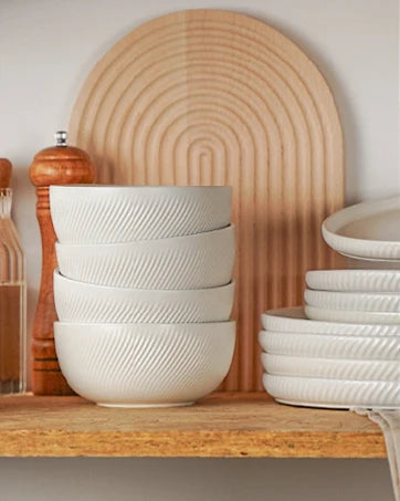Earthsong 24-Piece Dinnerware Set for 8 – Ceramic Plates and Bowls, Microwave & Dishwasher Safe Stoneware