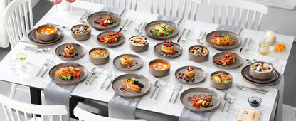 Plates and Bowls Sets, 24 Pieces Modern Ceramic Dinnerware Set for 8 Kitchen Dinner Set Stoneware Dishware Dishes Set Microwave