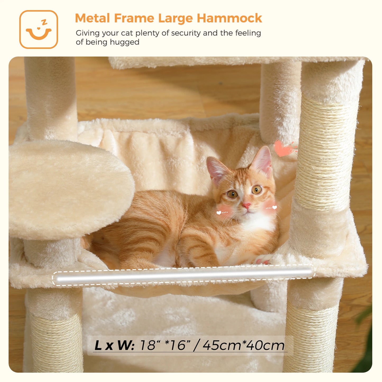 Multi-Level Indoor Cat Tree – Large Cat Tower with Sisal Scratching Posts, Spacious Condo, Toys & Scratcher – Available in 6 Colors