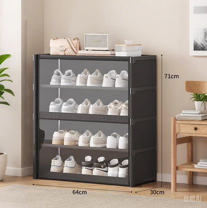 Multi-layer Shoe Cabinet Dustproof Shoe Rack Shoe Hanger Organizer Shelf Holder Shoe Storage Cabinet Space Saving With Clear Lid
