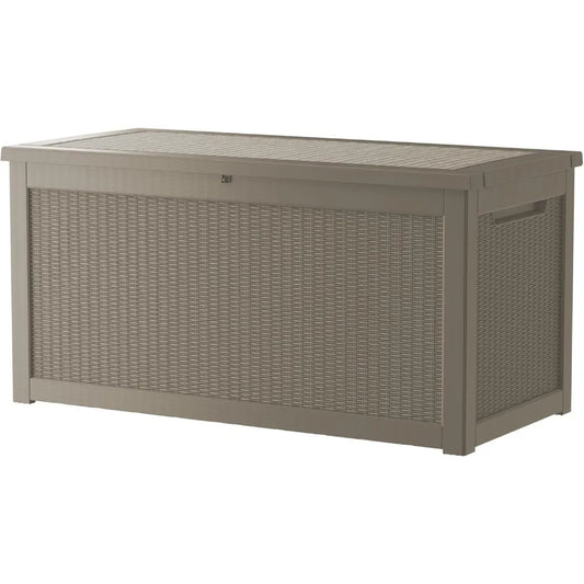 320 Gallon Outdoor Lockable Resin Deck Box – Waterproof, UV-Resistant Patio Storage for Furniture, Garden Tools & Pool Accessories
