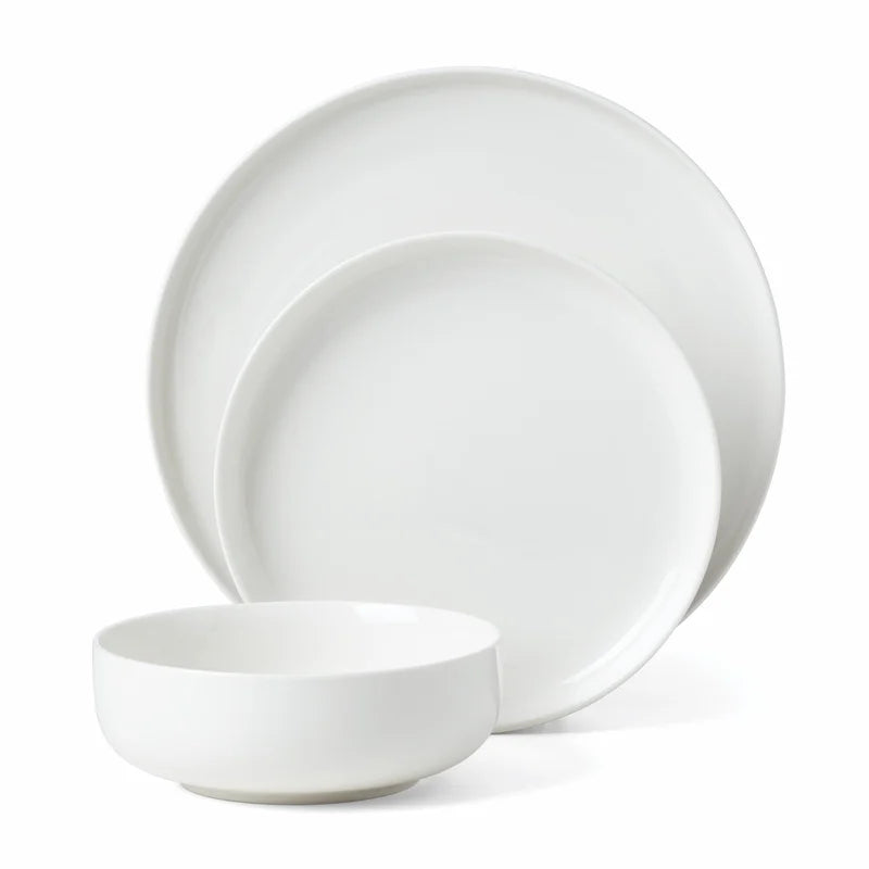 12-Piece White Porcelain Tableware Set Service for 4 | Microwave & Dishwasher Safe | Elegant Dinner Set for Daily Use, Parties & Gifting