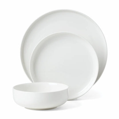 12-Piece White Porcelain Tableware Set Service for 4 | Microwave & Dishwasher Safe | Elegant Dinner Set for Daily Use, Parties & Gifting