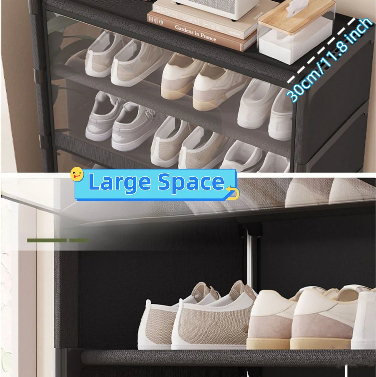 Multi-layer Shoe Cabinet Dustproof Shoe Rack Shoe Hanger Organizer Shelf Holder Shoe Storage Cabinet Space Saving With Clear Lid