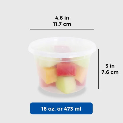 16 oz Deli Containers with Lids – Food Storage, Slime, Soup, Meal Prep | Microwave & Freezer Safe