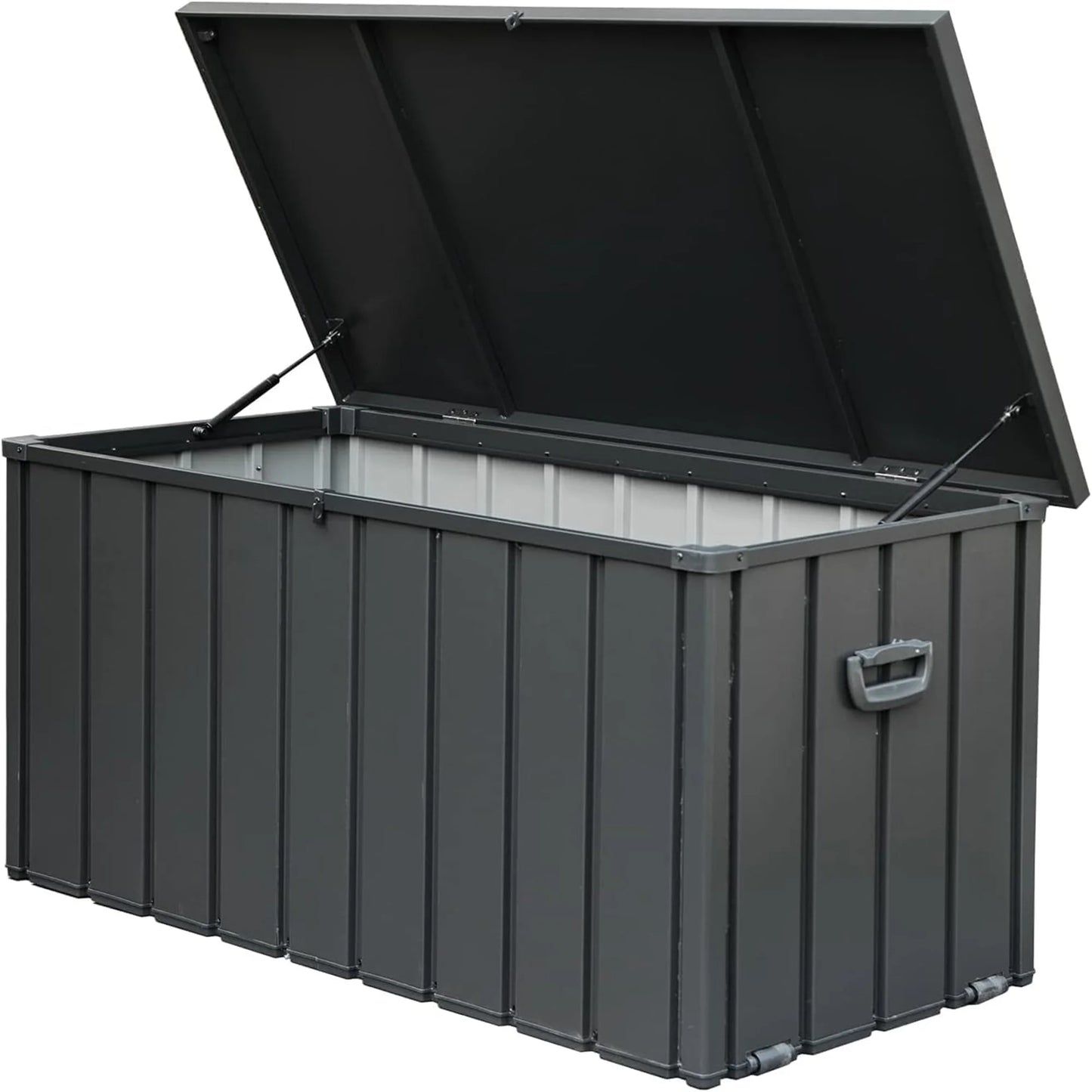 200-Gallon Lockable Steel Deck Box – Large Waterproof Storage Container for Patio Furniture, Garden Tools, and Pool Supplies