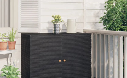 Garden Storage Cabinet with Solid Acacia Wood Doors – Outdoor Tool Chest with Powder-Coated Steel Frame, 39.4" x 21.9" x 31"