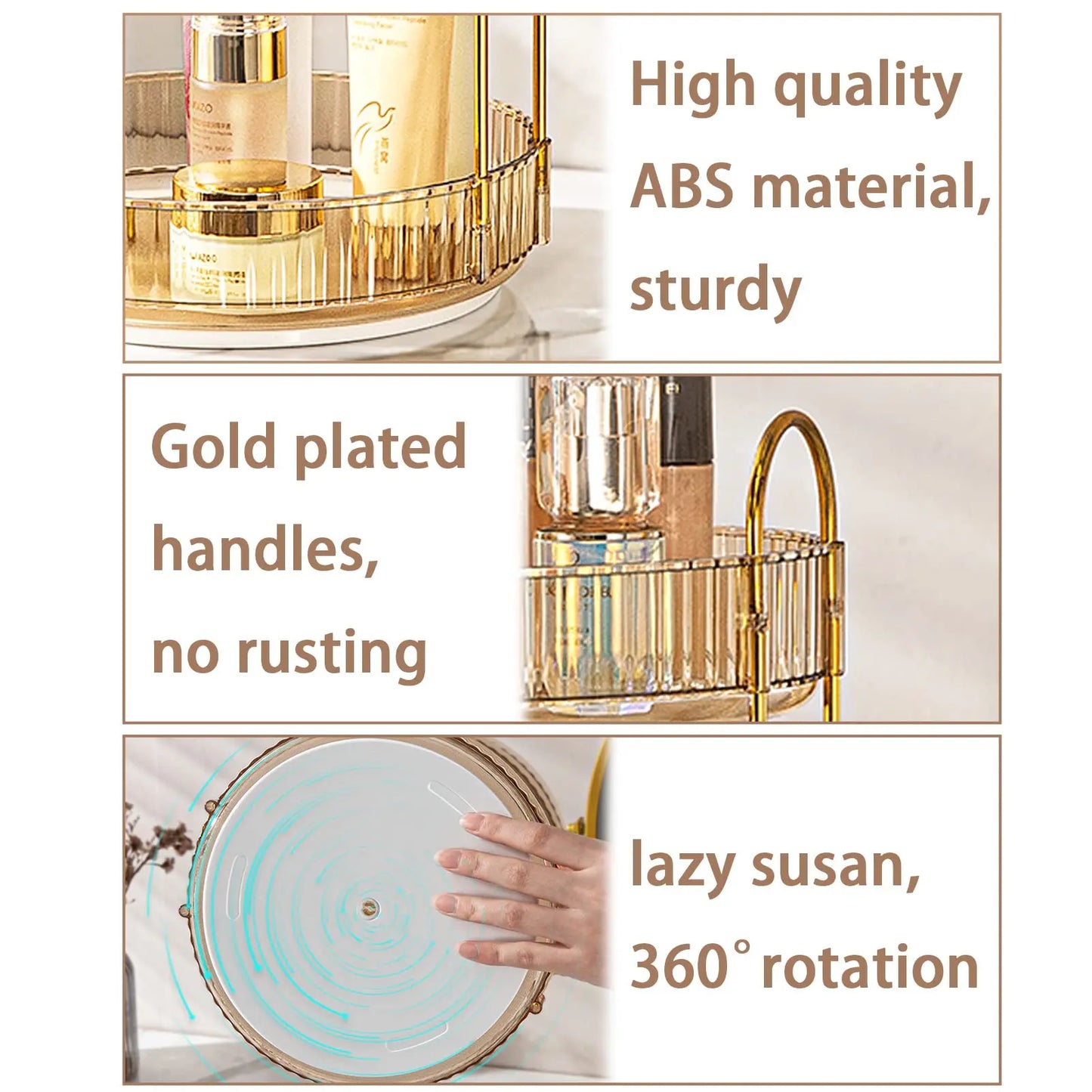 360° Spinning Makeup Organizer – Large Vanity Storage for Skincare, Perfume & Cosmetics