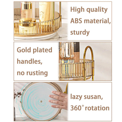 360° Spinning Makeup Organizer – Large Vanity Storage for Skincare, Perfume & Cosmetics
