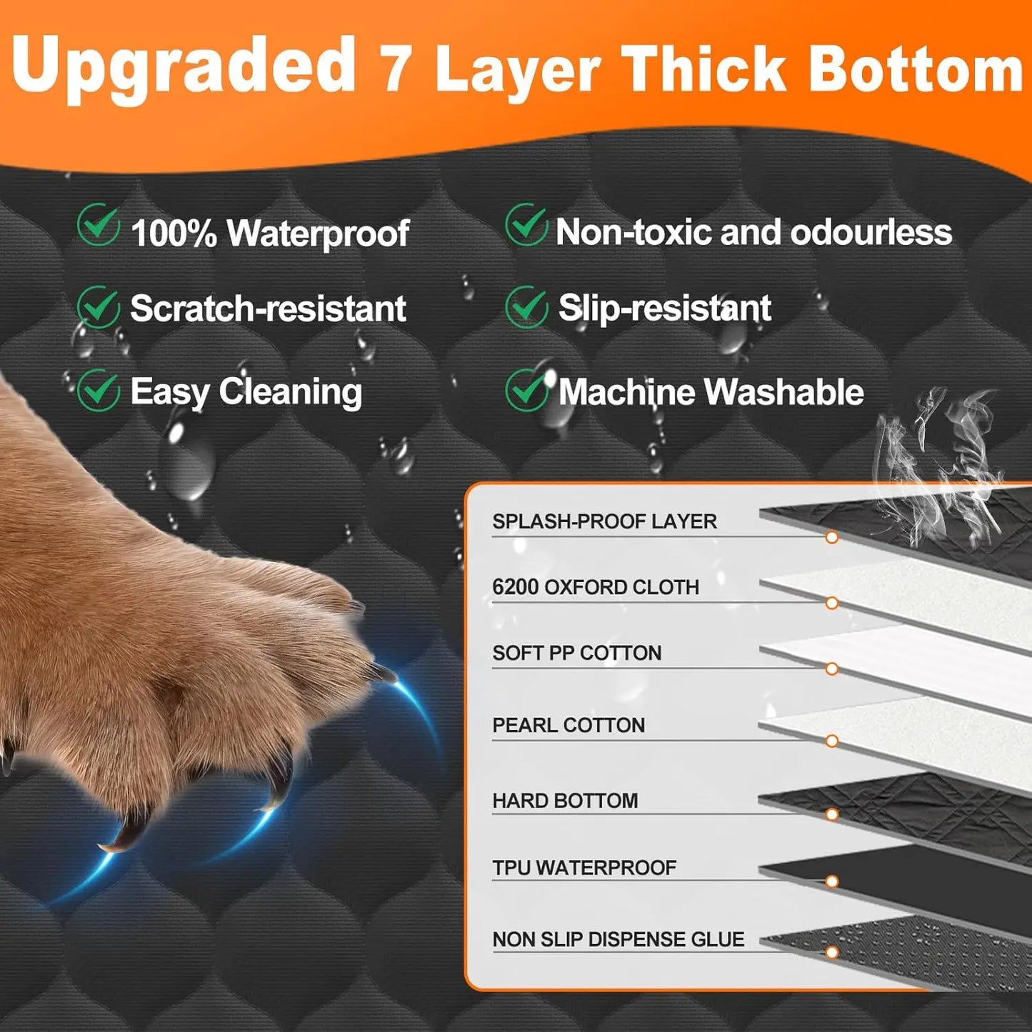Foldable Dog Car Seat & Hammock – Waterproof Pet Travel Mat, Car Back Seat and Trunk Protector
