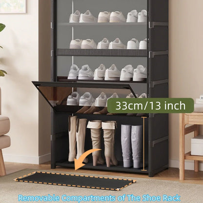 Multi-layer Shoe Cabinet Dustproof Shoe Rack Shoe Hanger Organizer Shelf Holder Shoe Storage Cabinet Space Saving With Clear Lid