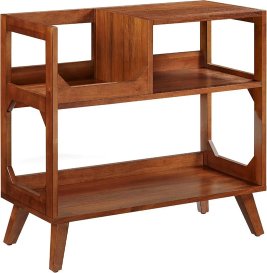 Mid-Century Modern Vinyl Record Player Stand – Asheville Walnut Media Console (Medium)
