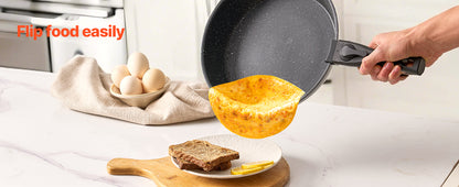 17-Piece Granite Nonstick Cookware Set – Induction-Compatible Pots & Pans with Frying, Sauce & Sauté Pans for Kitchen Cooking