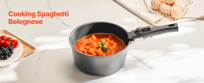 17-Piece Granite Nonstick Cookware Set – Induction-Compatible Pots & Pans with Frying, Sauce & Sauté Pans for Kitchen Cooking