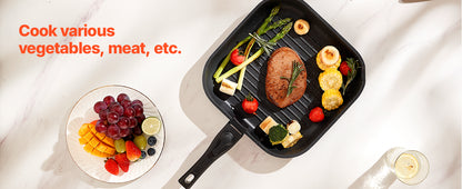 17-Piece Granite Nonstick Cookware Set – Induction-Compatible Pots & Pans with Frying, Sauce & Sauté Pans for Kitchen Cooking